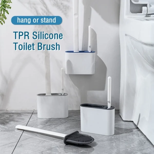Toilet Brush Big   Small Long Handle Brushes No Drill Corner Bathroon Cleaning Tool Silicone No Dead Angle Silicone Toilet Bowl Brush for Mangkuk Tandas Jamban