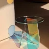 Rainbow coffee table modern simple living room sofa side table acrylic colorful corner balcony coffee table