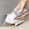 Scrubber Brush 4 in 1 Floor Scrub Brushes with Squeegee V Shape Stiff Bristles Cleaner for Washing Windows Crevice Brush