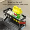 Adjustable Kitchen Sink Drain Rack and Countertop Organizer  Multi Level Storage for Sponges  Dishcloths  and Brushes with Efficient Drainage  Keeps Sink Area Clean and Utensils Dry  Fits Most Faucets