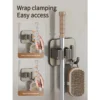 1 3 5PCS Aluminum Alloy Household Storage Rack Wall mounted Mop Broom Holder Organizer Waterproof Kitchen Bathroom Broomstick Hooks