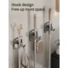 1 3 5PCS Aluminum Alloy Household Storage Rack Wall mounted Mop Broom Holder Organizer Waterproof Kitchen Bathroom Broomstick Hooks