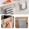 Towel Rack Over Door Towel Bar Hanging Holder Stainless Steel Kitchen Cabinet Bathroom Towel Rag Rack Home Organizer Hanger