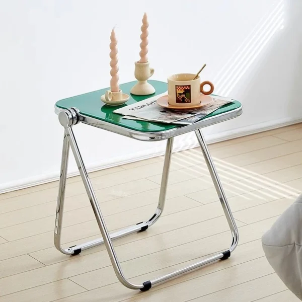 Acrylic folding small coffee table simple thickened home sofa corner balcony Nordic light luxury transparent side table