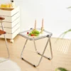 Acrylic folding small coffee table simple thickened home sofa corner balcony Nordic light luxury transparent side table