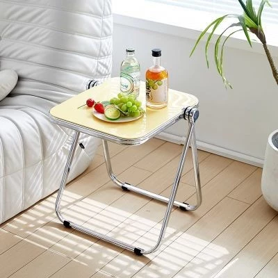 Acrylic folding small coffee table simple thickened home sofa corner balcony Nordic light luxury transparent side table