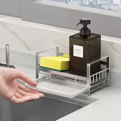Kitchen Stainless Steel Sink Drain Rack Sponge Storage Faucet Holder Soap Drainer Towel Rack Kitchen Sink Drain Rag Rack