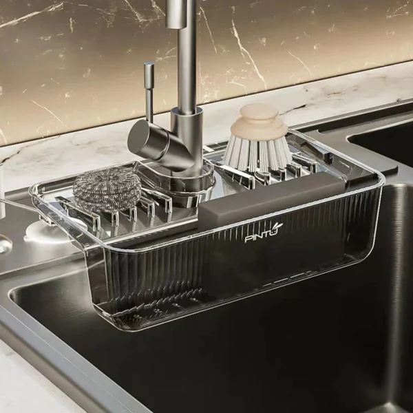 Kitchen Sink Basket with Drainage Holes Multi Function Self draining Sponge Strong Holder Over Sink Organizer Shelf For Faucet sink organizer shelf