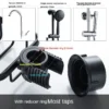 No Drilling Shower Rod Storage Rack Space aluminum Shower Rod Shampoo Holder Bathroom Shower storage Shelves