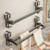 Bathroom Towel Holder Gray Without Drilling suction cup towel rack Bar Self Adhesive Bathroom Towel Rack