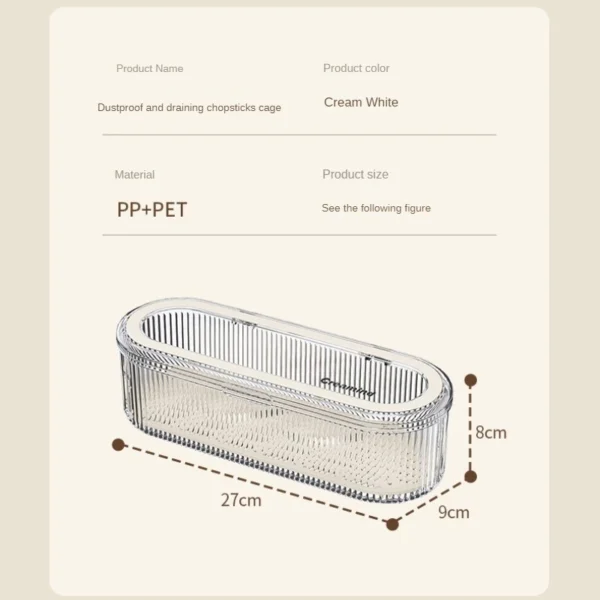 Household Dust proof Chopstick Cage with Cover Chopstick Holder Knife and Fork Compartment Storage Box Kitchen Tools Drawer Organizer Box