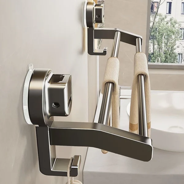 Bathroom Towel Holder Gray Without Drilling suction cup towel rack Bar Self Adhesive Bathroom Towel Rack
