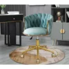 Light luxury makeup chair bedroom dressing chair anchor pattern fabric dressing table chair gold nail computer chair