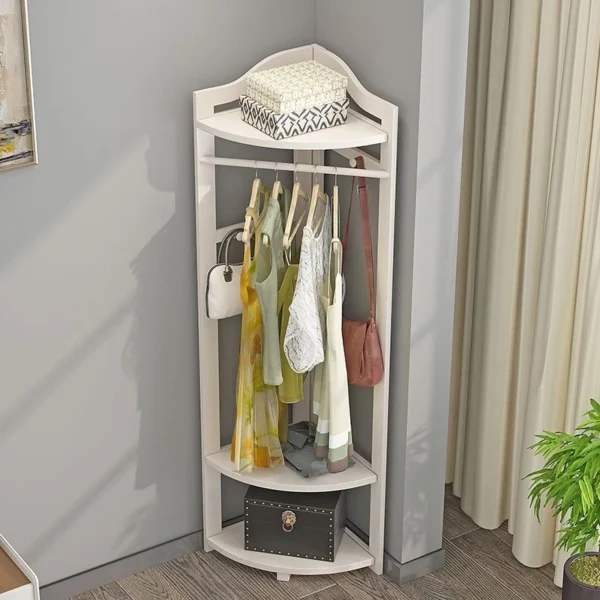 Corner coat rack floor bedroom bamboo corner hanger door vertical indoor simple clothes hanger