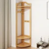 Corner coat rack floor bedroom bamboo corner hanger door vertical indoor simple clothes hanger