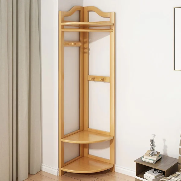 Corner coat rack floor bedroom bamboo corner hanger door vertical indoor simple clothes hanger
