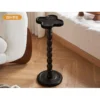 Solid wood retro corner table light luxury mini sofa side cup table bedside movable shelf candlestick small table