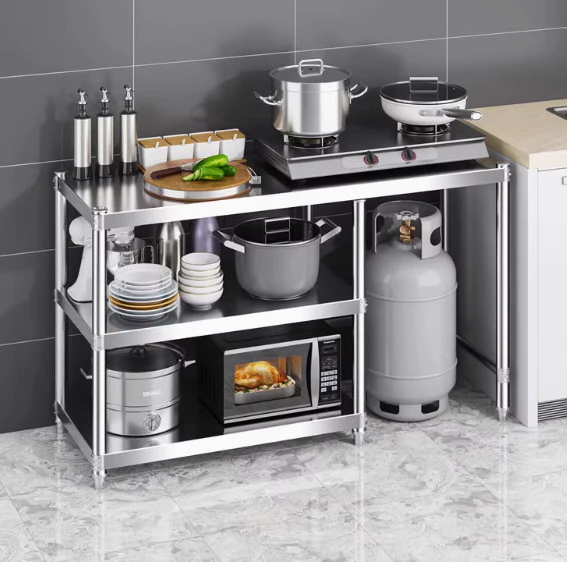 sg-11134201-7rfft-m3d738sw577qe7.webp Stove rack stainless steel kitchen rack floor multi layer kitchenware storage gas stove gas stove storage rack