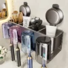 Aluminum No Drilling Suction Cup Wall Mounted Bathroom Toothbrush Holders 2 3 4 Person