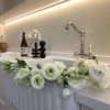 American style kitchen ceramic sink vegetable sink embedded household large single trough extra deep integrated basin