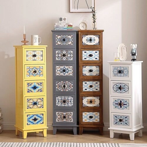 Solid wood chest of drawers living room side cabinet drawer cabinet storage cabinet bedside table storage mini cabinet