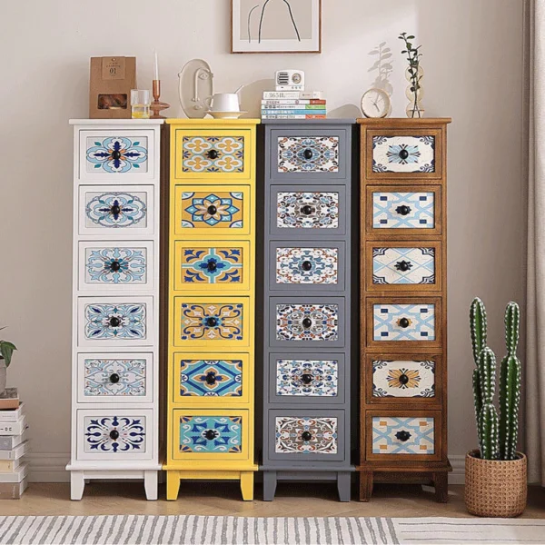Solid wood chest of drawers living room side cabinet drawer cabinet storage cabinet bedside table storage mini cabinet