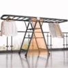 Folding clothes drying rack balcony floor household bedroom clothes drying rack multifunctional drying quilt hanging rod