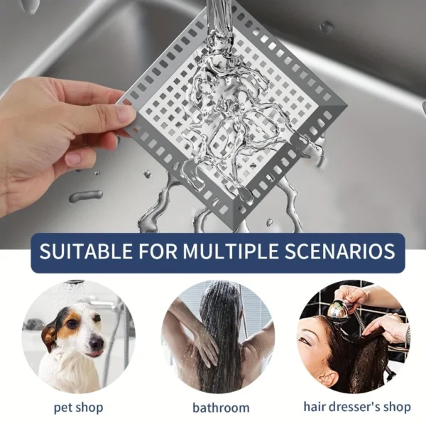 1PCS Shower Drain Hair Catcher Drain Strainer Shower Cover for Bathroom Floor Drain  Stainless Steel and Silicone