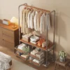 Hanger bedroom stainless steel household storage floor mobile coat rack Rak kot isi rumah keluli tahan karat