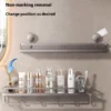 Aluminum Bathroom Shelf With Suction Cup No Drilling Toilet Shelf Wall Shampoo Holder Bathroom Organizer