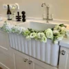 American style kitchen ceramic sink vegetable sink embedded household large single trough extra deep integrated basin