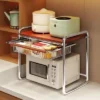 Middle Ages Wood Board Microwave Oven Kitchen Multi Function Countertop Rice Cooker Storage Rack Oven Bracket