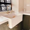 American style kitchen ceramic sink vegetable sink embedded household large single trough extra deep integrated basin