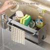 Kitchen Sponge Rack Sink Storage Drain Rack Save Space Countertop Storage Rack for Draining Water  Dishwasher Sink Organizer With Dish Cloth Hanger