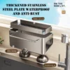 Suction Cup Sink Cleaning Tools Storage Rack Kitchen Multifunctional Stainless Steel Drain Rack for Rag Hanger Kitchen Shelf Cleaning Cloth Storage Draining Rack