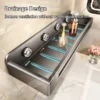 No Drilling Bathroom Storage Rack Kitchen Spice Rack Wall Mounted Bathroom Organiser Waterproof Storage Shelf Cosmetic Toiletries Organiser